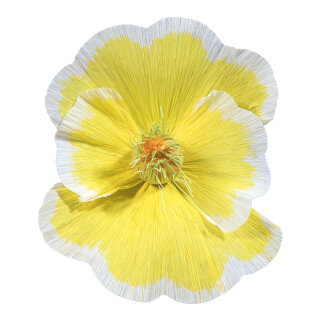 Blossom made of paper, with short stem     Size: Ø35cm    Color: yellow/white