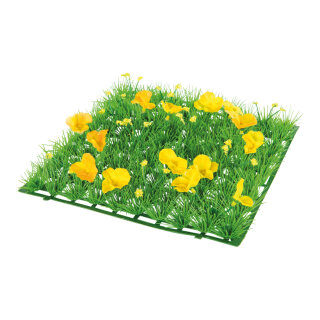 Grass tile »Buttercups« PVC, artificial silk     Size: 25x25cm    Color: green/yellow