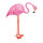 Flamingo Kopf gesenkt, aus Styropor, mit Federn     Groesse: 37x12,5x47cm    Farbe: pink