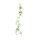 Weeping fig garland with leaves and 6 flower heads     Size: 180cm    Color: green/white