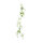 Weeping fig garland with leaves and 6 flower heads     Size: 180cm    Color: green/white