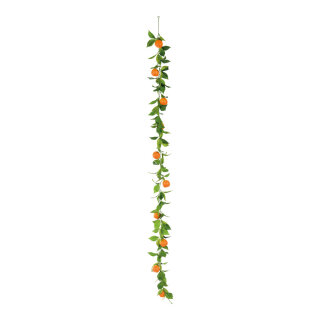 Orange garland with 10 oranges and leaves     Size: 180cm    Color: orange/green