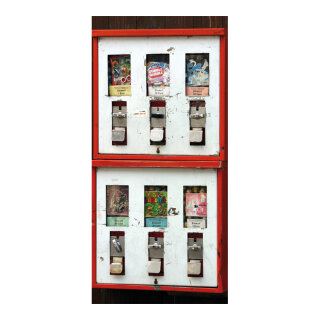 Banner "gumball machine"  - Material: paper - Color: white/red - Size: 180x90cm