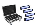 EUROLITE Set 4x AKKU Bar-6 Glow QCL + Case with charging...