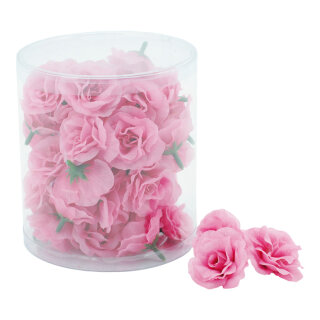 Rose heads 48pcs./blister - Material: artificial silk - Color: pink - Size: Ø 4cm