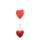 Heart chain 2-fold - Material: 2 beads with glitter styropor/plastic - Color: red - Size:  X 80cm