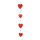 Heart chain 4-fold - Material: 6 beads with glitter styropor/plastic - Color: red - Size:  X 150cm