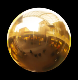 Gigantkugel aufblasbar, Ø80cm, inflatable balloon, double layer, gold mirror, with 3 hanging points   XL Weihnachtsdeko --> Weihnachten