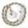 Hängelampe Tauseil 2XL, Jute, Baumwolle und Leinen Country, 24 mm mit weißen Holzbaldachin und Fassung, Kabellänge 2 m