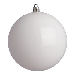 Weihnachtskugeln, weiß glänzend      Groesse: Ø 6cm, 12 Stk./Blister