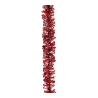 Tinsel garland "Deluxe" 198 tips - Material: metal foil - Color: red - Size: Ø 30cm X 270cm
