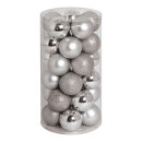 30 Christmas balls silver 12x shiny 12x matt - Material:...