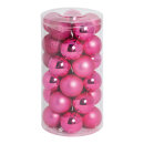 30 Christmas balls cerise 12x shiny 12x matt - Material:...