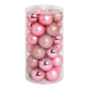 30 Christmas balls pink 12x shiny 12x matt - Material: 6x...