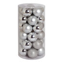 30 Christmas balls silver 12x shiny 12x matt - Material:...