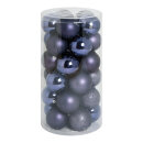 30 Christmas balls violet 12x shiny 12x matt - Material:...