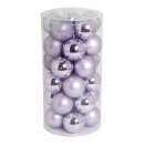 30 Christmas balls lilac 12x shiny 12x matt - Material:...