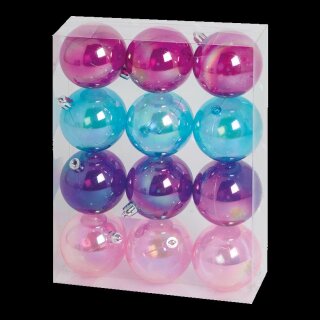 Christmas balls iridiscent 12 pcs./blister - Material:  - Color:  - Size: Ø 6cm