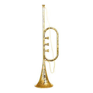 Trompete aus Kunststoff  Größe:env. 80x20cm,  Farbe: gold gewischt