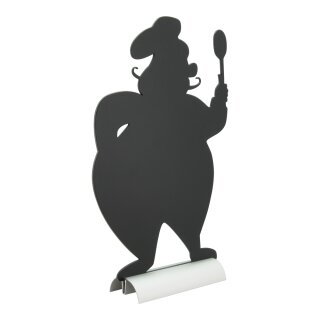 Silhouette Tischkreidetafel "CHEF", inkl. Aluminiumfuß und 1 Kreidestift