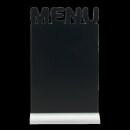 Silhouette Tischkreidetafel "MENU", inkl. Aluminiumfuß und 1 Kreidestift