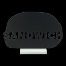 Silhouette Tischkreidetafel "SANDWICH", inkl. Aluminiumfuß und 1 Kreidestift