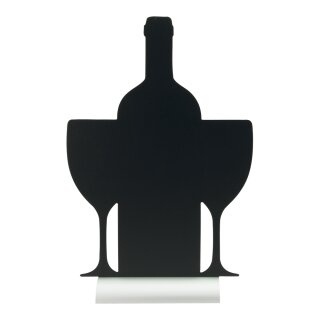 Silhouette Tischkreidetafel "WINE", inkl. Aluminiumfuß und 1 Kreidestift