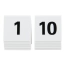 Tischnummernset 1-10 - Weißes Acryl mit schwarzer Schrift (10er Set)