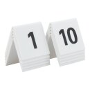 Tischnummernset 1-10 - Weißes Acryl mit schwarzer Schrift (10er Set)