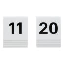 Tischnummernset 11-20 - Weißes Acryl mit schwarzer Schrift (10er Set)