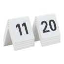 Tischnummernset 11-20 - Weißes Acryl mit schwarzer Schrift (10er Set)