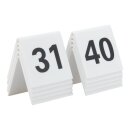 Tischnummernset 31-40 - Weißes Acryl mit schwarzer Schrift (10er Set)