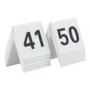 Tischnummernset 41-50 - Weißes Acryl mit schwarzer Schrift (10er Set)