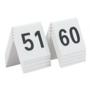Tischnummernset 51-60 - Weißes Acryl mit schwarzer Schrift (10er Set)