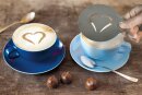 Kaffee Schablonen, Gesicht & Herz, 2er-Set -...