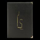 Classic Lederoptik A4 Weinkarte, schwarz,  inkl. 1 doppelte Einlage (für 4 Seiten A4)