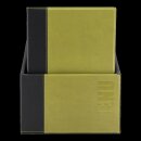 Trendy Lederoptik A4 Speisekarte, grün, plus Box, inkl. 1 doppelte Einlage pro Karte (für 4 Seiten A4)