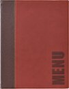 Trendy Lederoptik A5 Speisekarte, rot,  inkl. 1 doppelte Einlage pro Karte (für 4 Seiten A5)