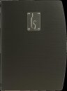 RIO Speisekarte mit Metallplatte "WEINFLASCHE", schwarz, inkl. 1 doppelte Einlage pro Karte (für 4 Seiten A4)
 Farbe: Schwarz