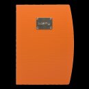 RIO Speisekarte mit Metallplatte "MENU", orange, inkl. 1 doppelte Einlage pro Karte (für 4 Seiten A4)
 Farbe: Schwarz