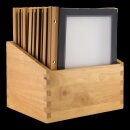 Wood-Range A4 Speisekarte, schwarz (x20) inkl. Box, inkl. 2 doppelten Einlagen für Menüs (für 4 Seiten A4)