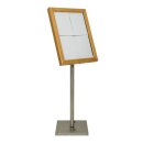 LED  Classic Informations Display  Teak 4xA4 (A2)- freistehend oder Wandmontage - Hartholz mit Glasfenster -  inkl. 5m Kabel oder Securit AKKU (nicht inkl.) - 53x70x6cm (exkl. Pfosten und Fuß)