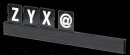 Buchstabenleiste schwarz, 1m. inkl. Buchstaben und Zahlen - hölzerne Leiste um Preise oder Spreüche zu präsentieren