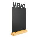 Silhouette Tischkreidetafel "MEMO", inkl. Holzfuß und 1 Kreidestift