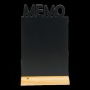 Silhouette Tischkreidetafel "MEMO", inkl. Holzfuß und 1 Kreidestift