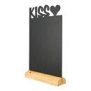 Silhouette Tischkreidetafel "KISS", inkl. Holzfuß und 1 Kreidestift