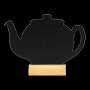 MINI Silhouette Tischkreidetafel "TEAPOT-3", inkl. Holzfuß und 1 Kreidestift