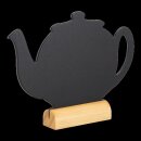 MINI Silhouette Tischkreidetafel "TEAPOT-3", inkl. Holzfuß und 1 Kreidestift