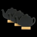 MINI Silhouette Tischkreidetafel "TEAPOT-3", inkl. Holzfuß und 1 Kreidestift