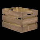 Vintage Holzbox / Tablecaddy in flacher Verbackung und in 2 Minuten selbst zusammen zu setzten Farbe: Braun